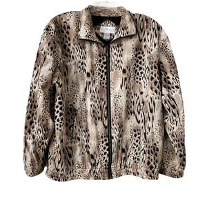 Vintage Vital Zone Jacket, 100% Silk, Animal Print, Sz. M, Fully Lined